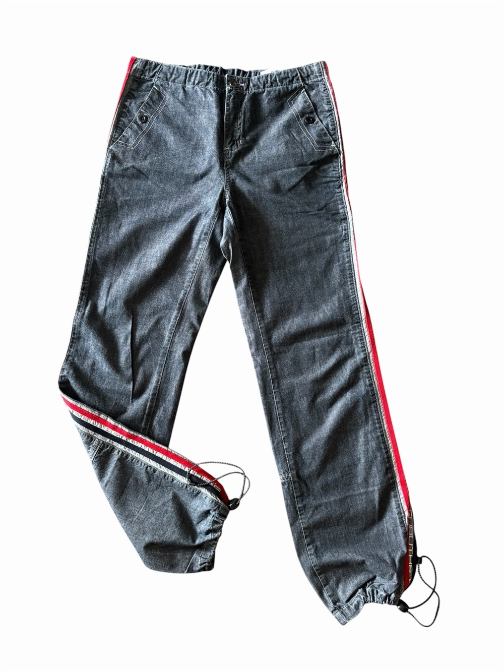 Rare Vtg 2004 FUBU The Collection Denim Utility Track Pants Y2K Jeans